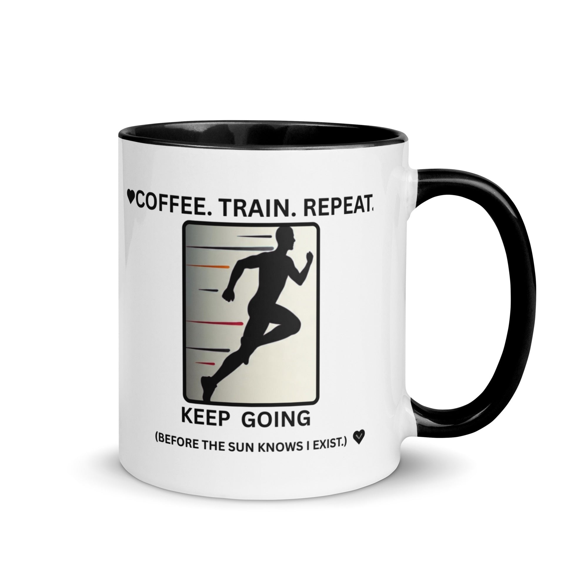 Mug Triathlon fond blanc slogan entraînement matinal
