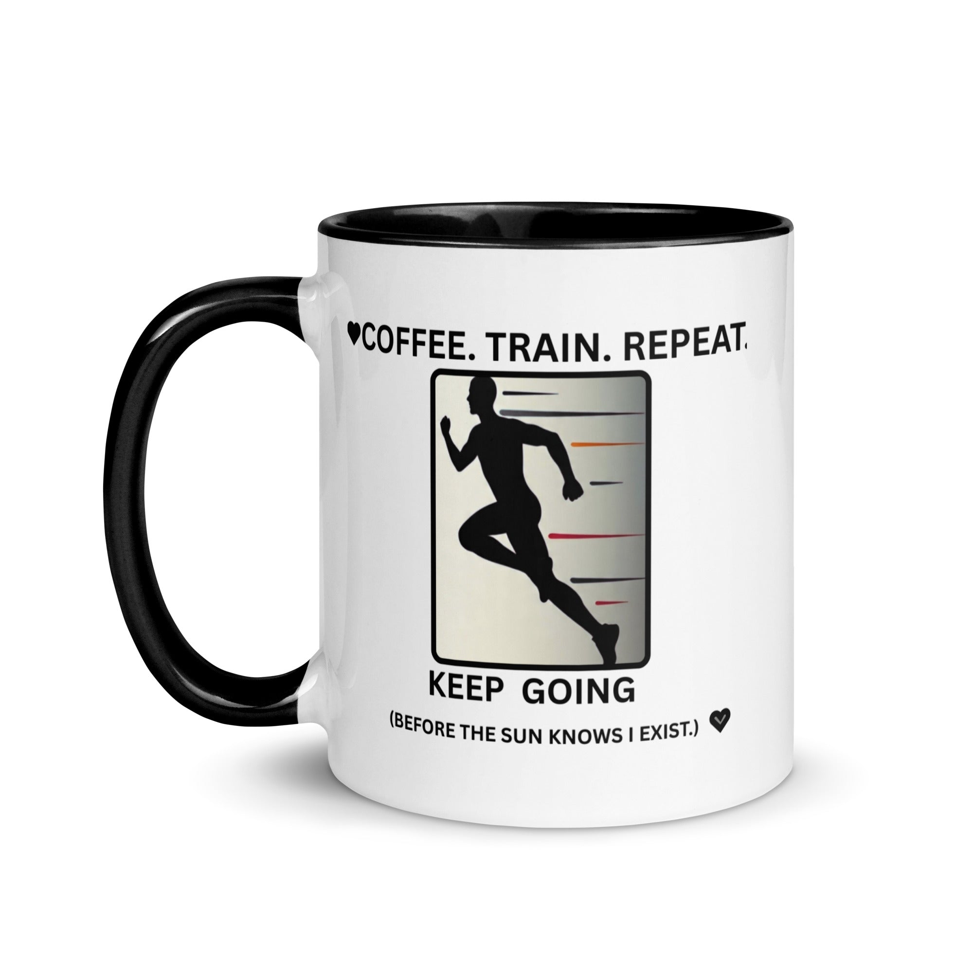 Mug Triathlon fond blanc slogan entraînement matinal 